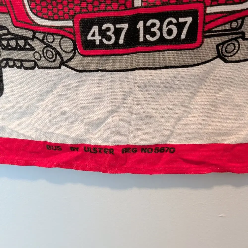 Ulster Weavers 100% Pure Irish Linen London Double Decker Bus Dishcloth Red Rare